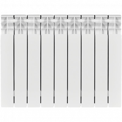 Биметаллический радиатор STOUT TITAN 500, 9 секций, боковое подключение, белый