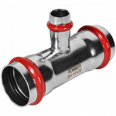 ROMMER RSS-0014-351535 Тройник переходной, 35х15х35, из нержавеющей стали прессовой