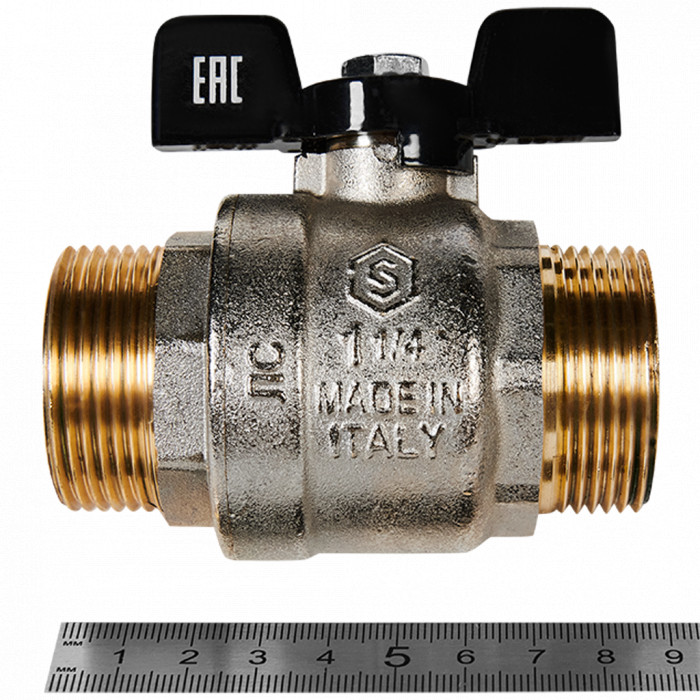 Кран шаровой полнопроходной STOUT SVB-0006-200032 НР/НР ручка бабочка 1 1/4