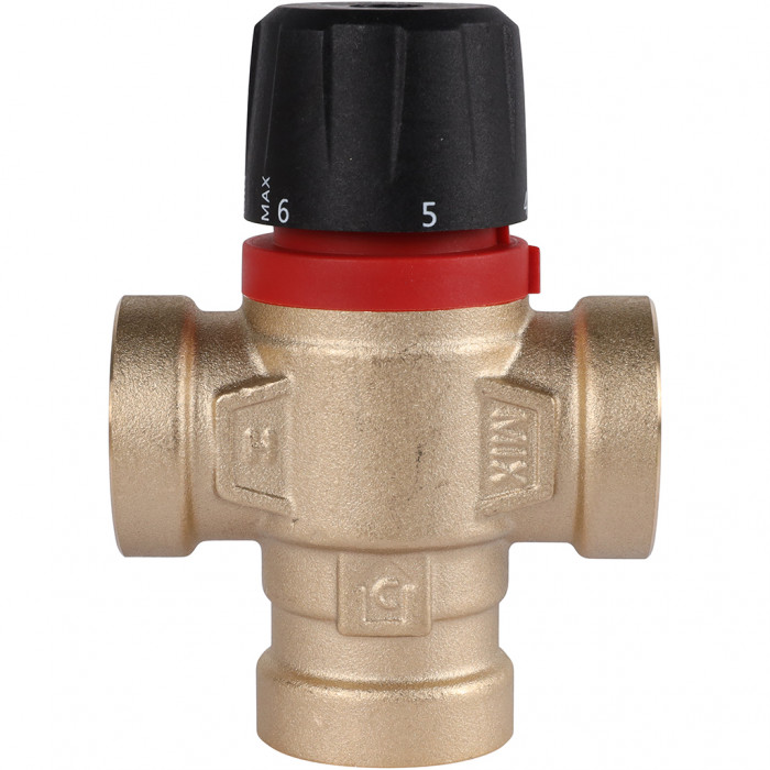 ROMMER RVM-0112-166020 Термостатический смесительный клапан для систем отопления и ГВС 3/4 ВР 35-60°С KV 1,6 (боковое смешивание)