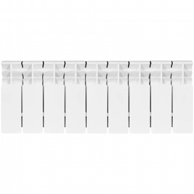 Биметаллический радиатор STOUT TITAN 200, 9 секций, боковое подключение, белый