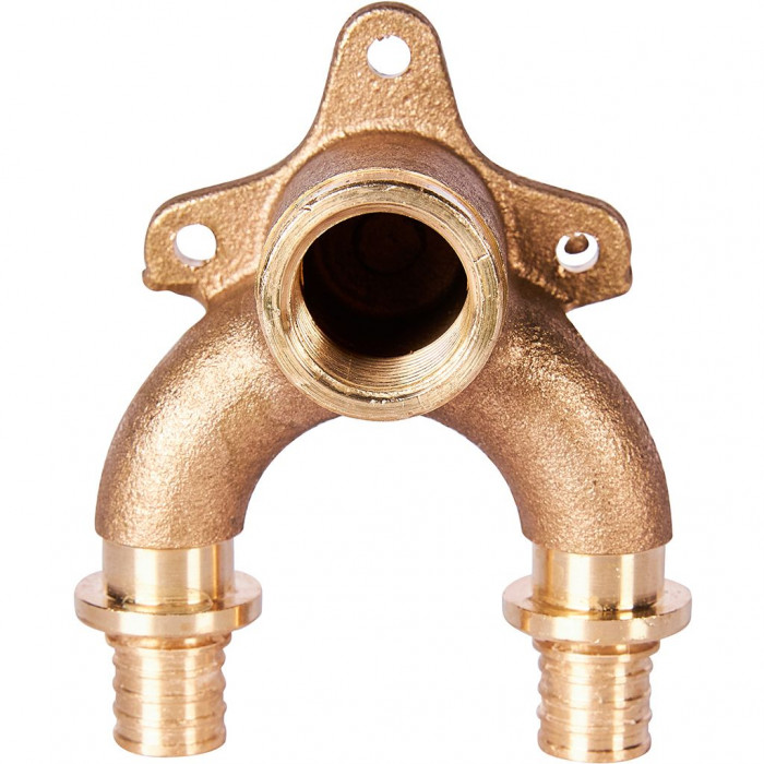 Проточный настенный угольник STOUT 16x1/2" бронзовый для труб из сшитого полиэтилена