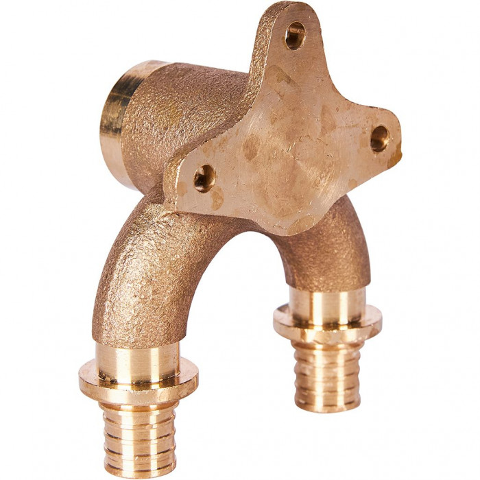 Проточный настенный угольник STOUT 16x1/2" бронзовый для труб из сшитого полиэтилена