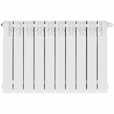 Биметаллический радиатор STOUT TITAN VENTIL 500, 10 секций, нижнее правое подключение, белый
