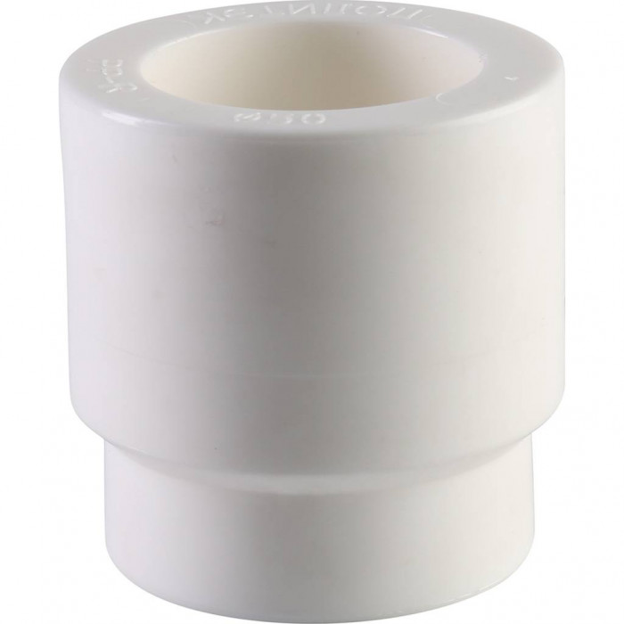 Муфта переходная внутр./наруж. Политэк 50х32 для полипропиленовых труб под сварку (цвет белый)