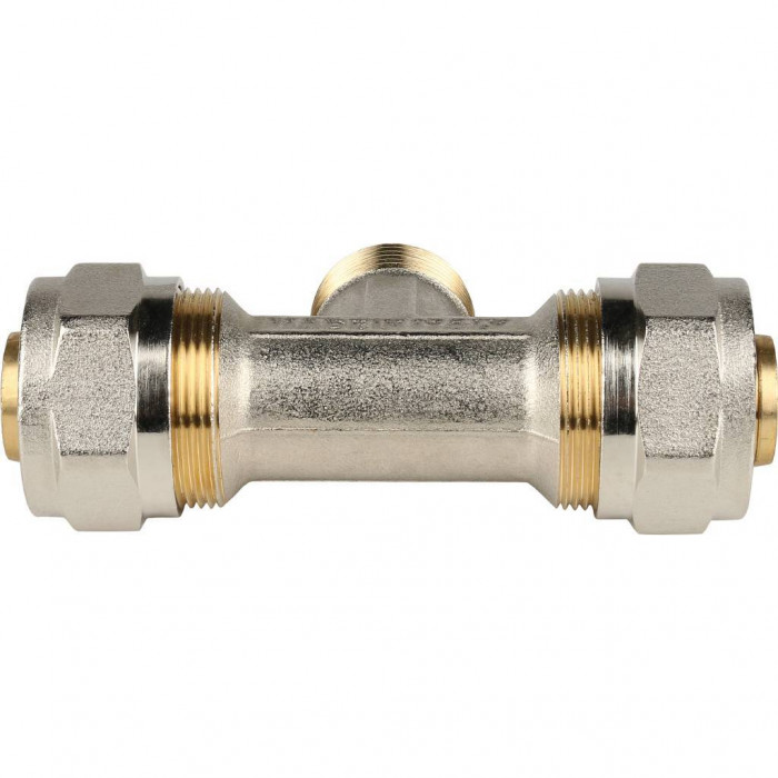 Тройник-переходник STOUT с наружной резьбой 3/4 х26 для металлопластиковых труб винтовой