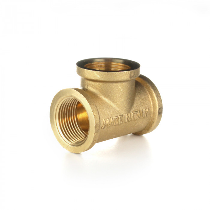 Тройник равнопроходной, ВВВ 1", латунь