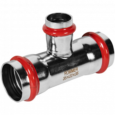 ROMMER RSS-0014-352235 Тройник переходной, 35х22х35, из нержавеющей стали прессовой