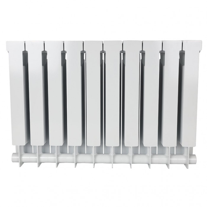 Биметаллический радиатор STOUT ALPHA 500, 10 секций, боковое подключение, белый