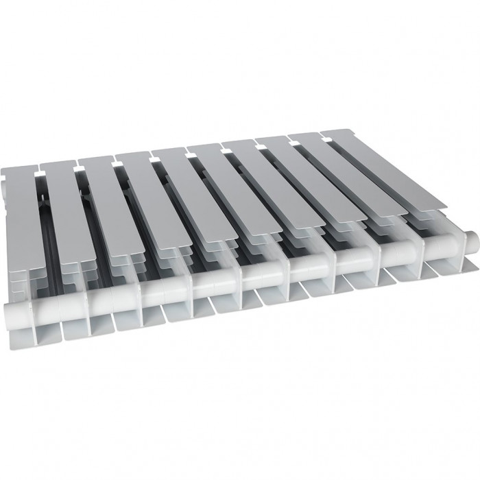 Биметаллический радиатор STOUT ALPHA 500, 10 секций, боковое подключение, белый