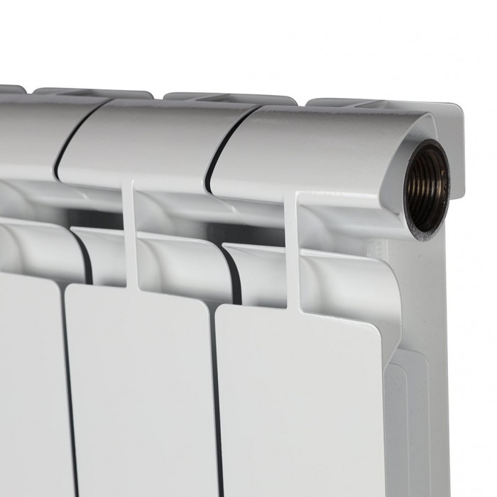 Биметаллический радиатор STOUT ALPHA 500, 10 секций, боковое подключение, белый