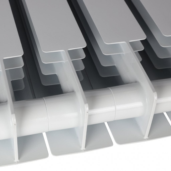 Биметаллический радиатор STOUT ALPHA 500, 10 секций, боковое подключение, белый