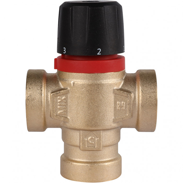 ROMMER RVM-0111-164320 Термостатический смесительный клапан для систем отопления и ГВС 3/4 ВР 20-43°С KV 1,6 (боковое смешивание)