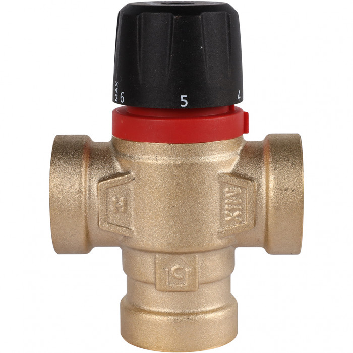 ROMMER RVM-0111-164320 Термостатический смесительный клапан для систем отопления и ГВС 3/4 ВР 20-43°С KV 1,6 (боковое смешивание)