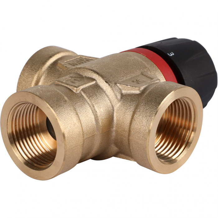 ROMMER RVM-0111-164320 Термостатический смесительный клапан для систем отопления и ГВС 3/4 ВР 20-43°С KV 1,6 (боковое смешивание)