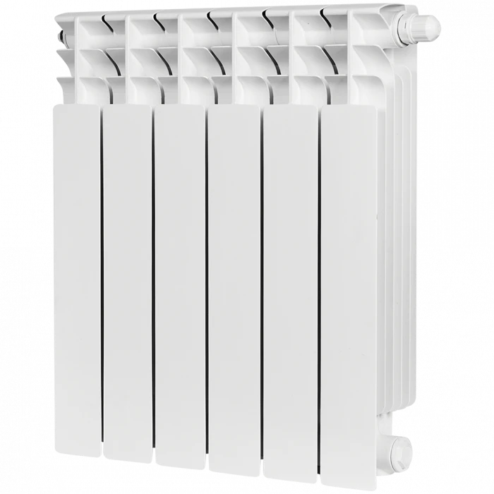 Биметаллический радиатор STOUT TITAN VENTIL 500, 6 секций, нижнее правое подключение, белый