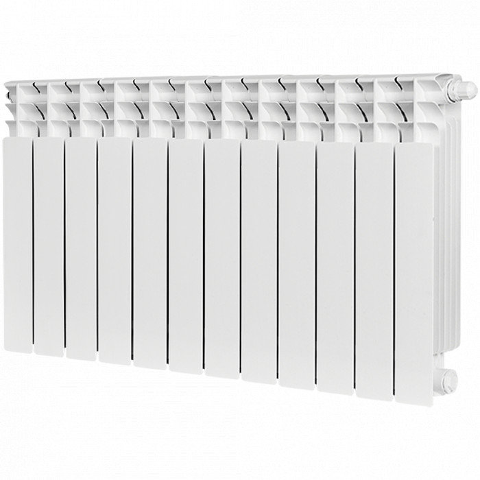 Биметаллический радиатор STOUT TITAN VENTIL 500, 12 секций, нижнее правое подключение, белый