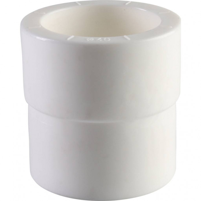 Муфта переходная внутр./наруж. Политэк 50х40 для полипропиленовых труб под сварку (цвет белый)