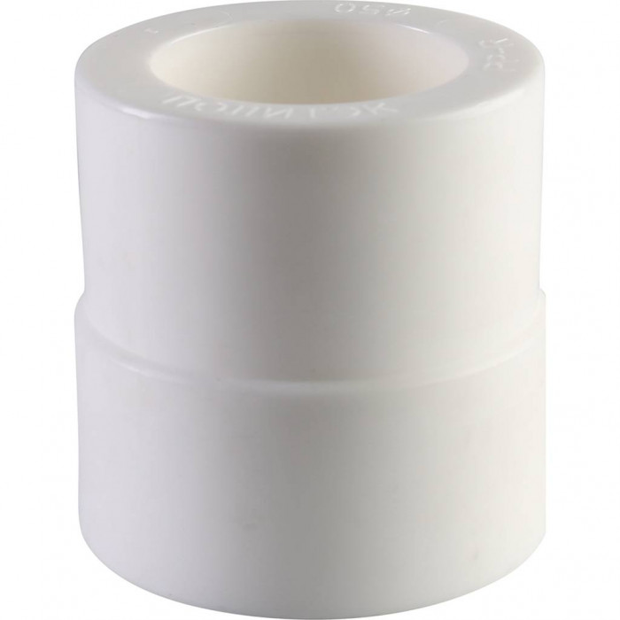 Муфта переходная внутр./наруж. Политэк 50х40 для полипропиленовых труб под сварку (цвет белый)