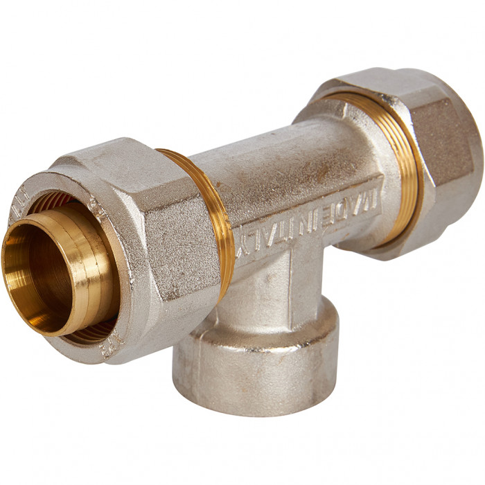 Тройник-переходник STOUT с внутренней резьбой 1 x32 для металлопластиковых труб винтовой