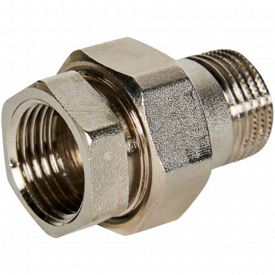 STOUT Разъемное соединение американка ВН никелированное, уплотнение под гайкой o-ring кольцо 1/2