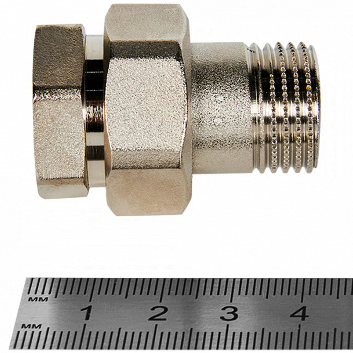 STOUT Разъемное соединение американка ВН никелированное, уплотнение под гайкой o-ring кольцо 1/2