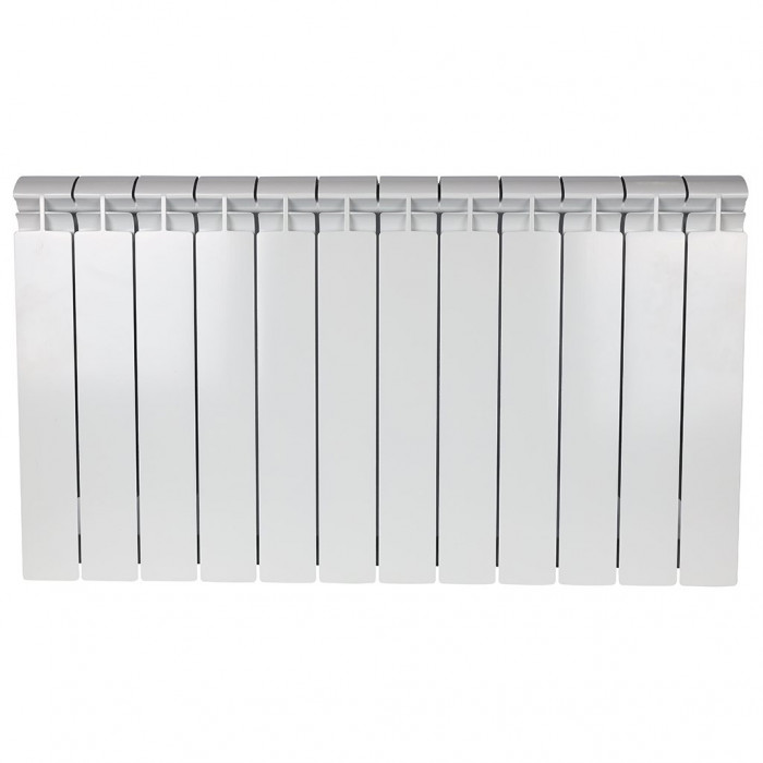 Биметаллический радиатор STOUT ALPHA 500, 12 секций, боковое подключение, белый