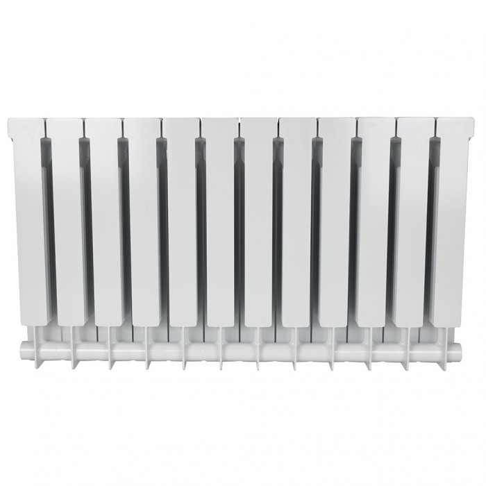 Биметаллический радиатор STOUT ALPHA 500, 12 секций, боковое подключение, белый