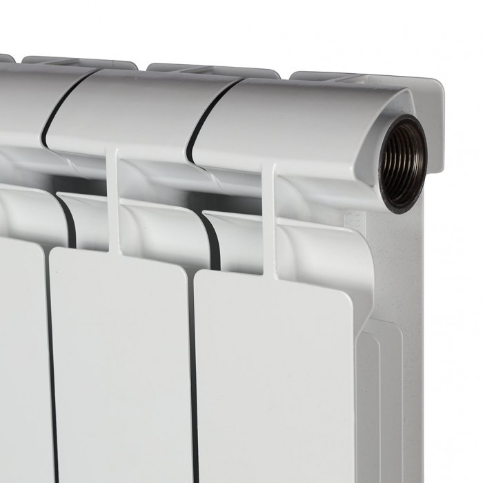 Биметаллический радиатор STOUT ALPHA 500, 12 секций, боковое подключение, белый