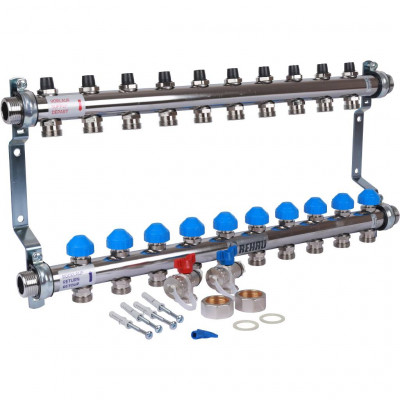 Распределительный коллектор REHAU HKV на 10 контуров нержавеющая сталь (12181011001)