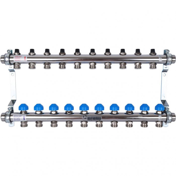 Распределительный коллектор REHAU HKV на 10 контуров нержавеющая сталь (12181011001)