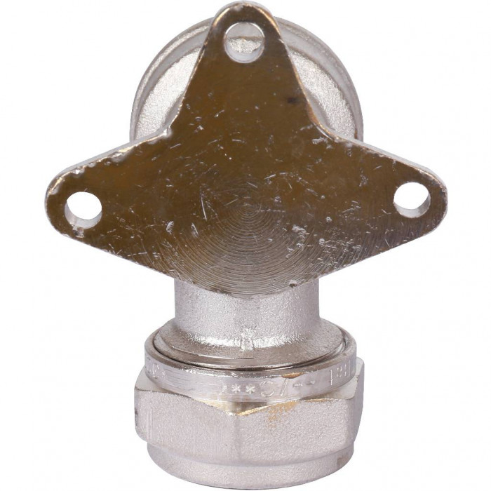 Угольник TIEMME с внутренней резьбой с креплением (20х2.0х3/4) для металлопластиковых труб винтовой