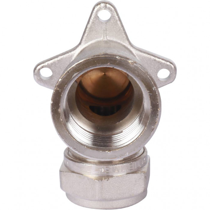 Угольник TIEMME с внутренней резьбой с креплением (20х2.0х3/4) для металлопластиковых труб винтовой