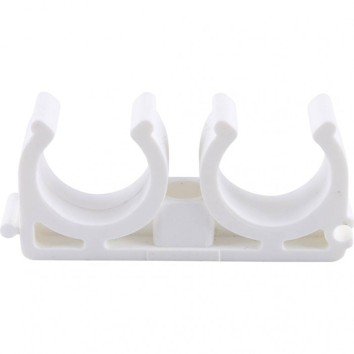 Двойное крепление Kalde d=25 для полипропиленовых труб под сварку (цвет белый)