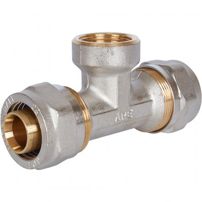 Тройник-переходник STOUT с внутренней резьбой 3/4 х26 для металлопластиковых труб винтовой