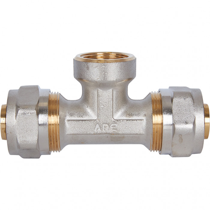 Тройник-переходник STOUT с внутренней резьбой 3/4 х26 для металлопластиковых труб винтовой