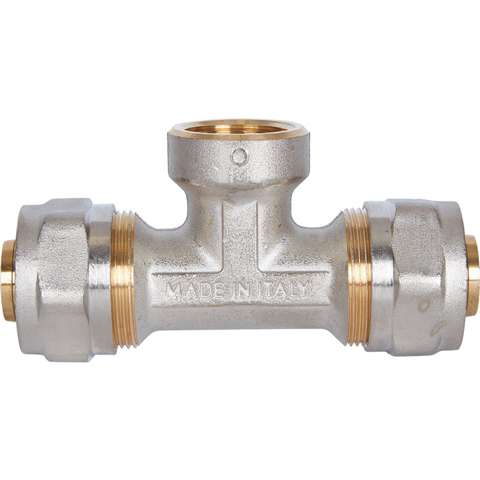 Тройник-переходник STOUT с внутренней резьбой 3/4 х26 для металлопластиковых труб винтовой