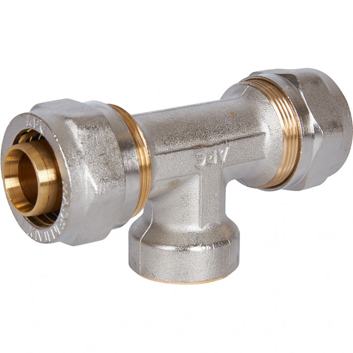 Тройник-переходник STOUT с внутренней резьбой 3/4 х26 для металлопластиковых труб винтовой