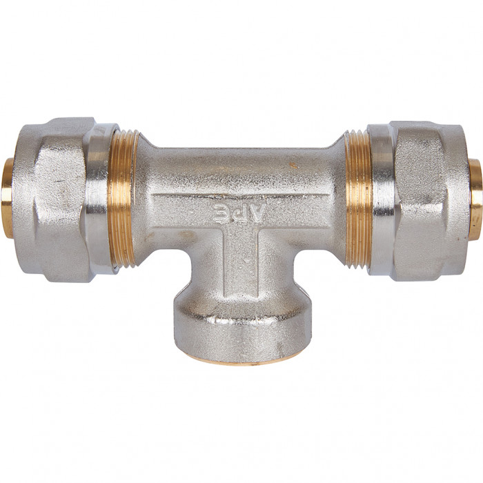 Тройник-переходник STOUT с внутренней резьбой 3/4 х26 для металлопластиковых труб винтовой