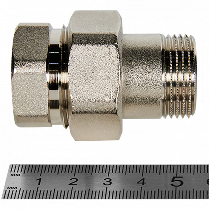 STOUT Разъемное соединение американка ВН никелированное, уплотнение под гайкой o-ring кольцо 3/4