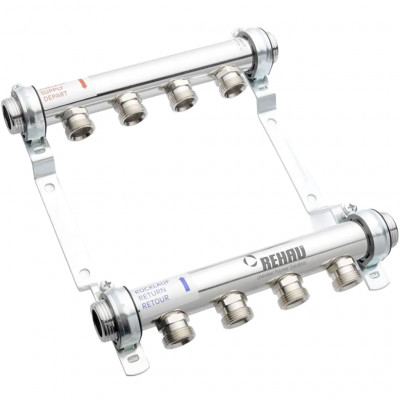 Распределительный коллектор REHAU HLV на 9 групп нержавеющая сталь (11102141001)