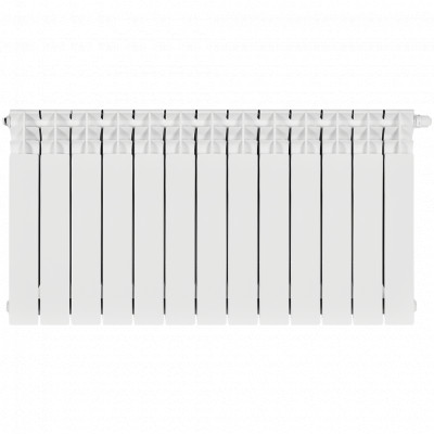 Биметаллический радиатор STOUT TITAN VENTIL 500, 13 секций, нижнее правое подключение, белый
