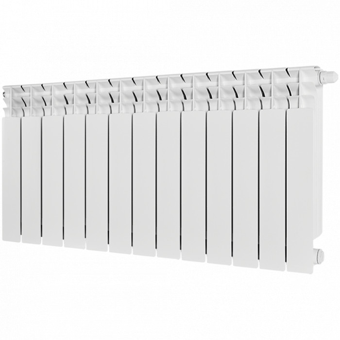 Биметаллический радиатор STOUT TITAN VENTIL 500, 13 секций, нижнее правое подключение, белый