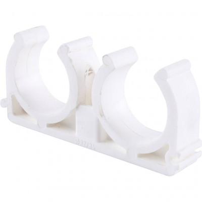 Двойное крепление Kalde d=32 для полипропиленовых труб под сварку (цвет белый)