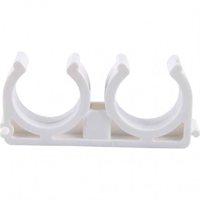 Двойное крепление Kalde d=32 для полипропиленовых труб под сварку (цвет белый)