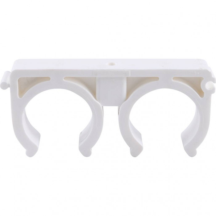 Двойное крепление Kalde d=32 для полипропиленовых труб под сварку (цвет белый)