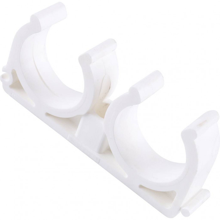 Двойное крепление Kalde d=32 для полипропиленовых труб под сварку (цвет белый)