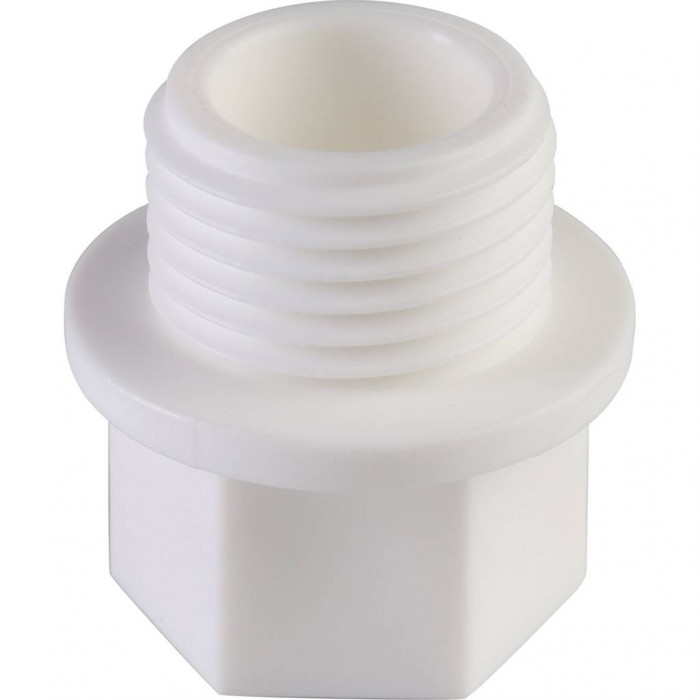 Политэк d=20 Заглушка с резьбой 1/2 для полипропиленовых труб под сварку (цвет белый)
