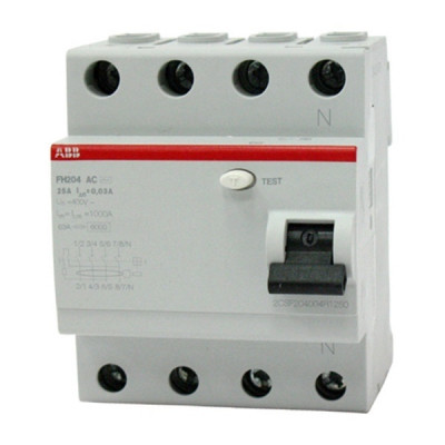 УЗО ABB FH204 (2CSF204004R1250) 25А 30 мА 4P тип АС 10 кА