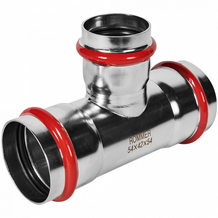 ROMMER RSS-0014-544254 Тройник переходной, 54х42х54, из нержавеющей стали прессовой